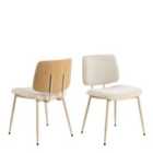 Furniture To Go Owen Dining Chair in Apia Fabric Beige Set of 2