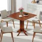 Costway 33 Inch Square Dining Table With Pedestal Base For 2-4 People-walnut