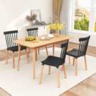 Costway Set Of 4 Windsor Dining Chairs With Spindle Backs And Curved Seats-black