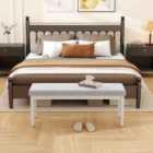 Costway Upholstered Dining Bench Shoe Bench With Rubber Wood Legs And 300 Kg Max Load-light Grey