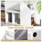 Costway Shoe Storage Bench With 3-tier Rack And Side Compartments-white