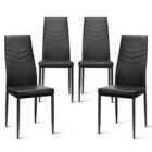 Costway 4 Pcs Armless Side Chairs With Upholstered Cushion And Sturdy Metal Frame-black