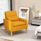 Costway Mid-century Modern Accent Chair With Lumbar Pillow-yellow