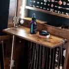 Costway Floor Jewelry Armoire Organizer With Full-length Mirror-brown