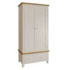 Home Source Ramsgate 2 Door 1 Drawer Wardrobe Grey Oak