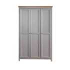 Home Source Avon Grey 3 Door Wardrobe Storage Shelves