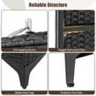 Costway Pe Rattan Wardrobe Armoire Closet With Hanging Rod And 4 Storage Cubes For Home Patio Garage-black