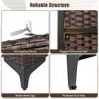 Costway Pe Rattan Wardrobe Armoire Closet With Hanging Rod And 4 Storage Cubes For Home Patio Garage-brown