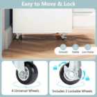 Costway 5 Drawer Chest With Lockable Wheels For Home Office-white