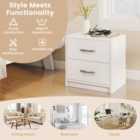 Costway 2-drawer Nightstand With Storage For Living Room Bedroom-white