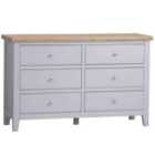 Home Source Easton Storage Chest Of 6 Drawer Grey