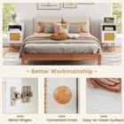 Costway Rattan Nightstand With Storage And Pe Rattan Decorated Door-white-1 Pack