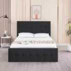 Kosy Koala Gas Lift Storage Ottoman Bed Black 3ft single and 1 Velvet Cushioned Mattress