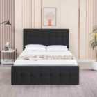 Kosy Koala Ottoman Storage Bed black 3ft single velvet cushioned bedroom