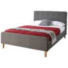 Home Source Ashbourne 4ft Double Upholstered Bed Frame Grey