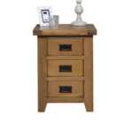 Elm Home And Garden Rustic Oak 3 Drawer Bedside Cabinet Night Stand Side Table