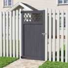 Garden Sanctuary 90x180cm Rhombus Garden Wood Fence Gate - Grey