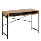Furniture To Go Angus Office Desk With Sliding Door In Oak & Black
