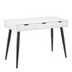 Furniture To Go Neptun 3 Drawer Office Desk In White With Black Legs