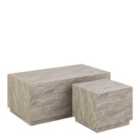 Furniture To Go Dice Coffee Table Set in Grey Marble