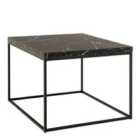 Furniture To Go Barossa Coffee Table with Black Marble Marquina Top & Black Steel Base 60cm