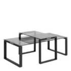 Furniture To Go Katrine Coffee Table Set With Smoked Glass Top
