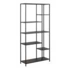 Furniture To Go Newcastle Asymmetrical Bookcase With 6 Shelves In Matt Black