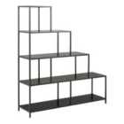 Furniture To Go Seaford Bookcase With 4 Shelves And 1 Drawer In Black