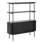 Furniture To Go Angus Small Bookcase With 2 Sliding Doors In Black