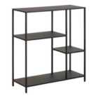 Furniture To Go Newcastle Asymmetrical Bookcase With 3 Shelves In Matt Black