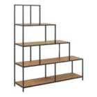 Furniture To Go Seaford Bookcase With 4 Shelves And 1 Drawer In Black And Oak