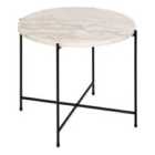 Furniture To Go Avila Side Table In White Marble Effect Ø52X40 Cm