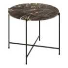 Furniture To Go Avila Side Table In Brown Marble Effect Ø52X40 Cm
