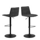 Furniture To Go Kimmy Bar Stool In Grey Fabic Set Of 2
