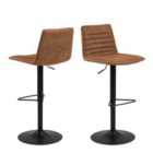 Furniture To Go Kimmy Bar Stool With Brown Fabric In Set Of 2