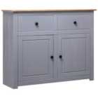Vidaxl Sideboard Grey 93X40X80 Cm Solid Pinewood Panama Range
