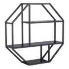 Furniture To Go Seaford Octagonal Metal Wall Shelf In Black