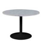 Furniture To Go Tarifa Round Dining Table With White Polished Marble Top And Black Base