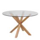 Furniture To Go Heaven Round Dining Table With Glass Top 119X75.5Cm