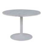 Furniture To Go Tarifa Round Dining Table With White Polished Marble Top And White Base