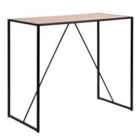 Furniture To Go Seaford Black Metal Bar Table With Oak Top