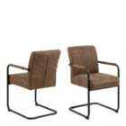 Furniture To Go Adele Dining Chair In Light Brown Fabric Set Of 2