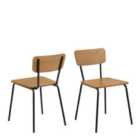 Furniture To Go Peru Dining Chair In Steel And Oak Set Of 2