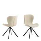 Furniture To Go Batilda Swivel Dining Chairs In Cream Fabic Set Of 2