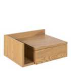 Furniture To Go Ashlan Square Bedside Table With 1 Drawers In Oak