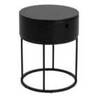 Furniture To Go Polo Round Bedside Table In Black