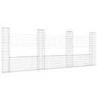 vidaXL U-shape Gabion Basket with 4 Posts Iron 380x20x150 cm