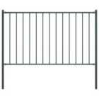 vidaXL Fence Panel with Posts Powder-coated Steel 1.7x1 m Anthracite
