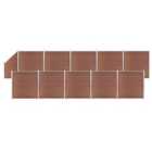 vidaXL WPC Fence Set 10 Square + 1 Slanted 1830x186 cm Brown