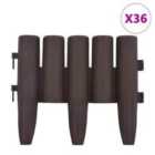 vidaXL Lawn Edgings 36 pcs Brown 10 m PP